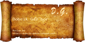 Dobrik Gábor névjegykártya